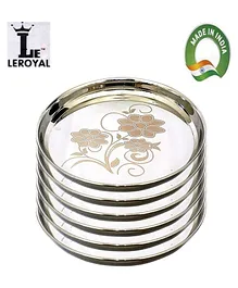 Leroyal Stainless Steel Dinner Plate - Set of 6