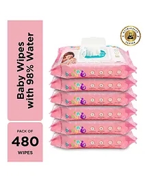 BabynU 98% Pure Water Baby Wipes - 480 Pieces