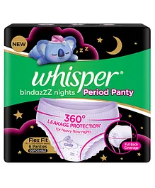 Whisper Bindazzz Nights Period Panties Medium to Large - 6 Pieces