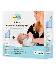 Nasobuddy Baby's Aspirator Saline Kit Pack Of 2 - Navy