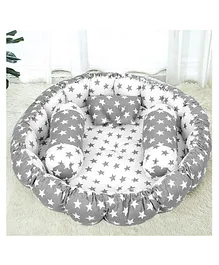 KookyKooby Baby Bedding Set Reversible Round Shape - Grey