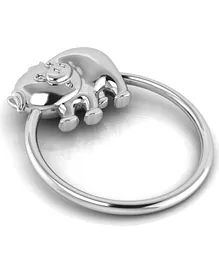 Krysaliis Silver Plated Piggy Ring Baby Rattle - Silver