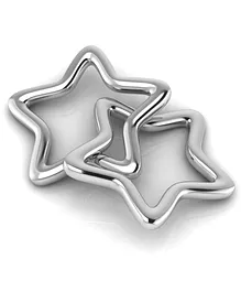 Krysaliis Silver Plated Star Ring Baby Rattle - Silver