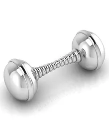 Krysaliis Silver Plated Baby Rattle Twisted Dumbbell - Silver