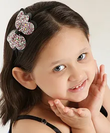 Aye Candy Glitter Butterfly Patch Hair Band - Black & Silver
