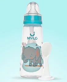 Mylo Baby Feels Natural Baby Feeding Bottle Slim Neck Blue Elephant - 250 ml