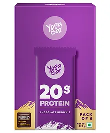 Yogabar Baked Brownie Protein Bars Pack of 6 - 420 gm