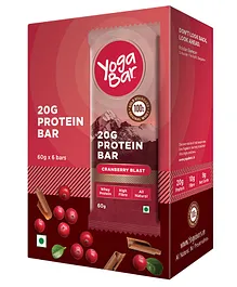 Yogabar Cranberry Blast Protein Bars Pack of 6 - 360 gm