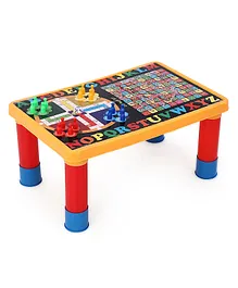 Kheddo Multipurpose Table with Ludo & Snakes & Ladder Print - Multi Colour