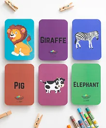 EarlyBuds Coloured Animal Flashcards - 10 Cards