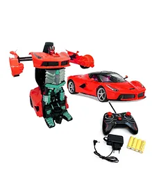 DOMENICO Remote Controlled Rechargeable 1 Button Transformer Car to Robot (Colour May Vary)