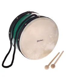 Music People Wooden Hand Drum With Pair Of Strikers - Green