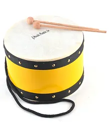 Music People Kids Wooden Hand Drum with pair of Strikers - Yellow