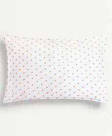 The Baby Atelier 100% Organic Junior Pillow Cover Neon Dots - White & Orange