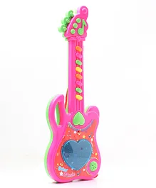 Vijaya Impex Electronic Guitar with Music And Light - Pink Yellow