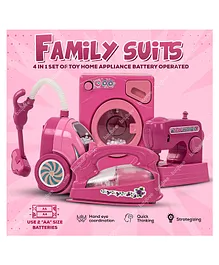 Baybee Family Household Appliances Play Set for Kids (Pack Of 4) -  Pink