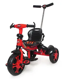 Funride Kids Tricycle UNIK Super with Removable Parental Control Handle Baby Trike with Water Bottle Eva Wheels - Red