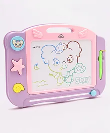 Toynest Mega Magic Magnetic Drawing Board with Magetic Stylus 3 stamps & Eraser Knob - Pink 
