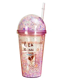 FunBlast Tumbler with Lid & Straw Color May Vary  450 ml