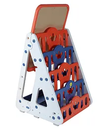 The Tickle Toe Kids Multipurpose Book Rack With Magnetic White Board Red