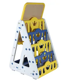 The Tickle Toe Kids Multipurpose Book Rack With Magnetic White Board Yellow