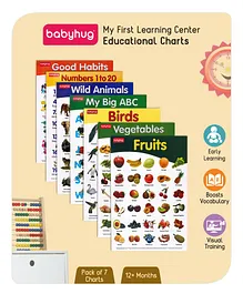 Babyhug My First Learning Center Educational Charts Pack of 7 - Multicolour