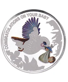 Ananth Jewels BIS Hallmarked Pure Silver Coin Congratulations on your Baby - 10 grams 