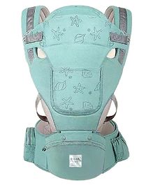 POLKA TOTS Baby Carrier 6 in 1 Convertible Hip Seat Highly Cushioned with Strong Back & Lumbar Support With Adjustable Waistbelt - Shell Green