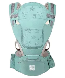 Polka Tots Baby Carrier 6 in 1 Convertible Hip Seat Highly Cushioned with Strong Back & Lumbar Support With Adjustable Waistbelt - Shell Green