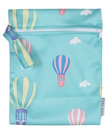 POLKA TOTS Waterproof & Reusable Wet Dry  Diaper Bag with Zipper for Travel Toiletries (20 x 25 CM Air Balloons)