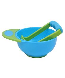 LuvLap Baby Food Grinding Cum Feeding Bowl, Portable Baby Food Masher & Serving Bowl for Baby weaning Food Preparation (Green & Blue)