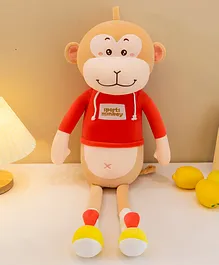 Little Hunk Monkey Plush Soft Toy Red - Height 40 cm