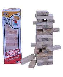 Mega Play Tumbling Tower 51 Pieces Wooden Stacking Block Game