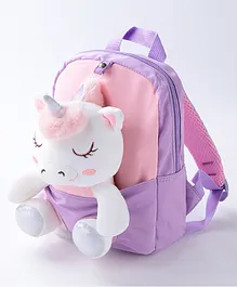 Babyhug Unicorn Soft Toy Backpack - Purple