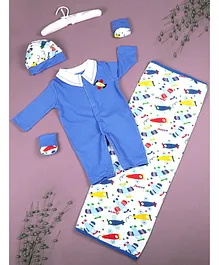 Baby Moo Airplane Newborn Gift Set - Blue