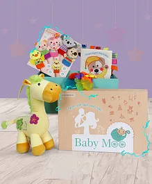 Baby Moo Newborn to Toddler Gifting Play Kit With Activity Toys Gift Hamper (Print May Vary)
