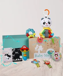 Baby Moo Toy With Rattles And Teethers 6 Items Gift Hamper - Multicolour