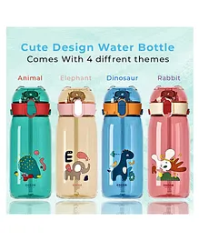 NEGOCIO Water Bottle for Kids Cute Design Water Bottle with Sipper Anti Leak Kids Cartoon Water Bottle for Kids - 550 ML (Colour & Print May Vary)