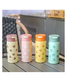 NEGOCIO Funny Animal Insulated Stainless Steel SUS304 Water Bottle for Kids Adults Steel Flask Metal Thermos Spill Proof Cap Closure BPA Free for School Home Office Drinkware (Colour & Print May Vary)