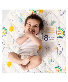 Haus & Kinder Aurora Baby Milestone Mat with Cards Set of 16 - White