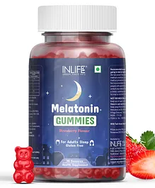 Inlife Melatonin Gummies 5mg Sleeping Aid Supplement Sleep Well Be Relaxed & Restore Balance With Melatonin For Men Women Delicious Strawberry Flavour - 30 Gummies 