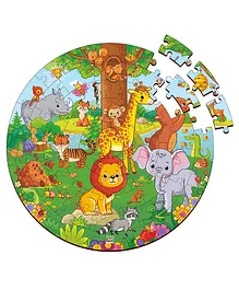 Lattice Wooden Jungle Jigsaw Puzzle Multicolor - 60 Pieces