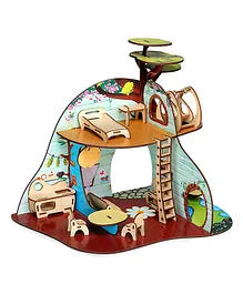 Lattice Tree Troopers A Forest Hideout All Side Play Doll House DIY Paint Wooden Doll House Toy with Furniture  (Color May Vary)