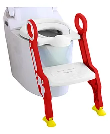 Sunbaby Foldable Step Stool Potty Trainer Seat - Red and White