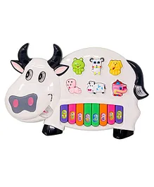 SVE Cow shape Musical Piano with 3 Modes Animal Sounds Flashing Lights - White