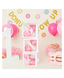 Untumble Balloon Box for 1st Birthday Decoration Transparent Boxes 1st Birthday Decorations - 3 Pieces