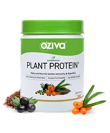 OZiva Superfood Plant Protein Protein for Beiginners with 20g of Complete Protein Powder Essential Vitamins & Minerals for Boosting Immunity Energy & Better Digestion Melon - 500 gm