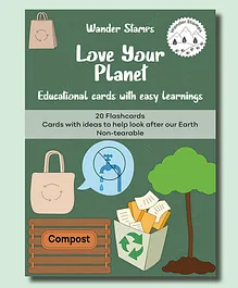 Wander Stamps Love Your Planet Flash Cards Multicolour - 20 Pieces 