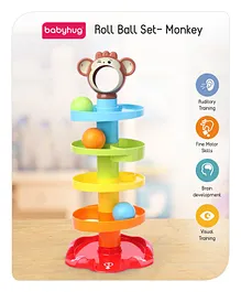 Babyhug Roll Ball Monkey Shaped Set - Multicolour