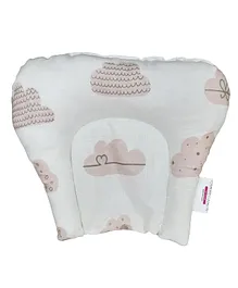 Polka Tots 100% Cotton Baby Head Pillow Cloud Design - Peach